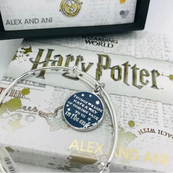 Alex and Ani Harry Potter Things We Lose Charm Bangle Bracelet Luna’s Shoes New. - Picture 2 of 2